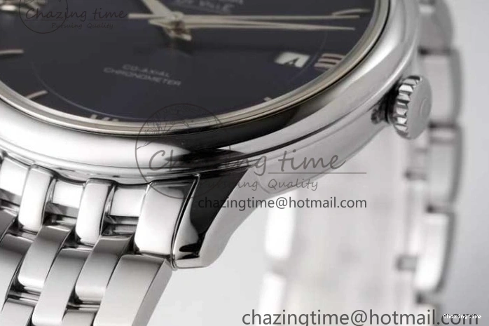 0716 De Ville SS DIWF 1:1 Best Edition Deep Blue Dial SS Markers on SS Bracelet MIYOTA TravelReady 7849
